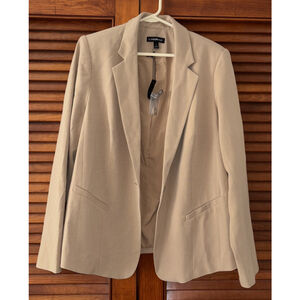 Lane Bryant Blazer Beige One Button Tailored Stretch Women's Size 16 NWT